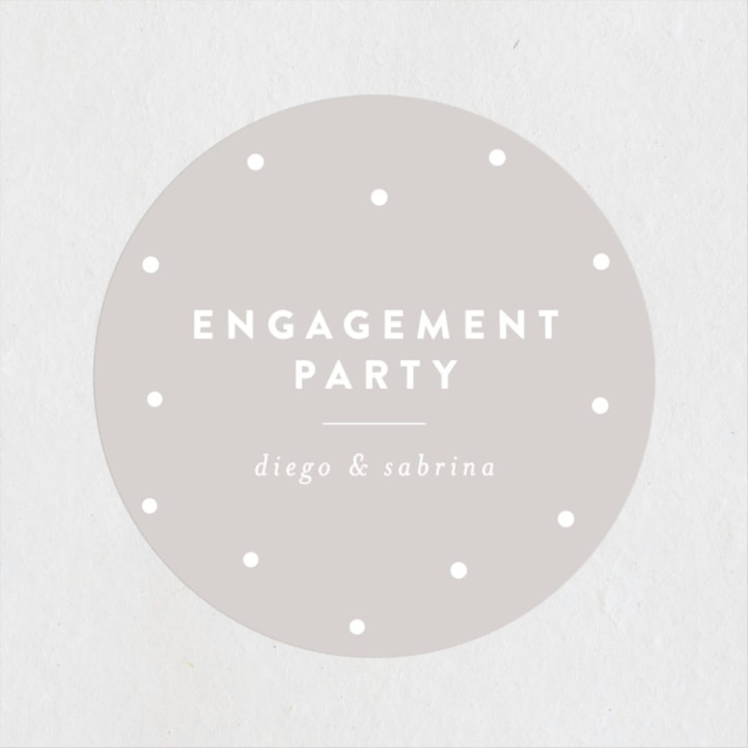 "macine" - Engagement Party Favor Stickers in Steel by chocomocacino - Front