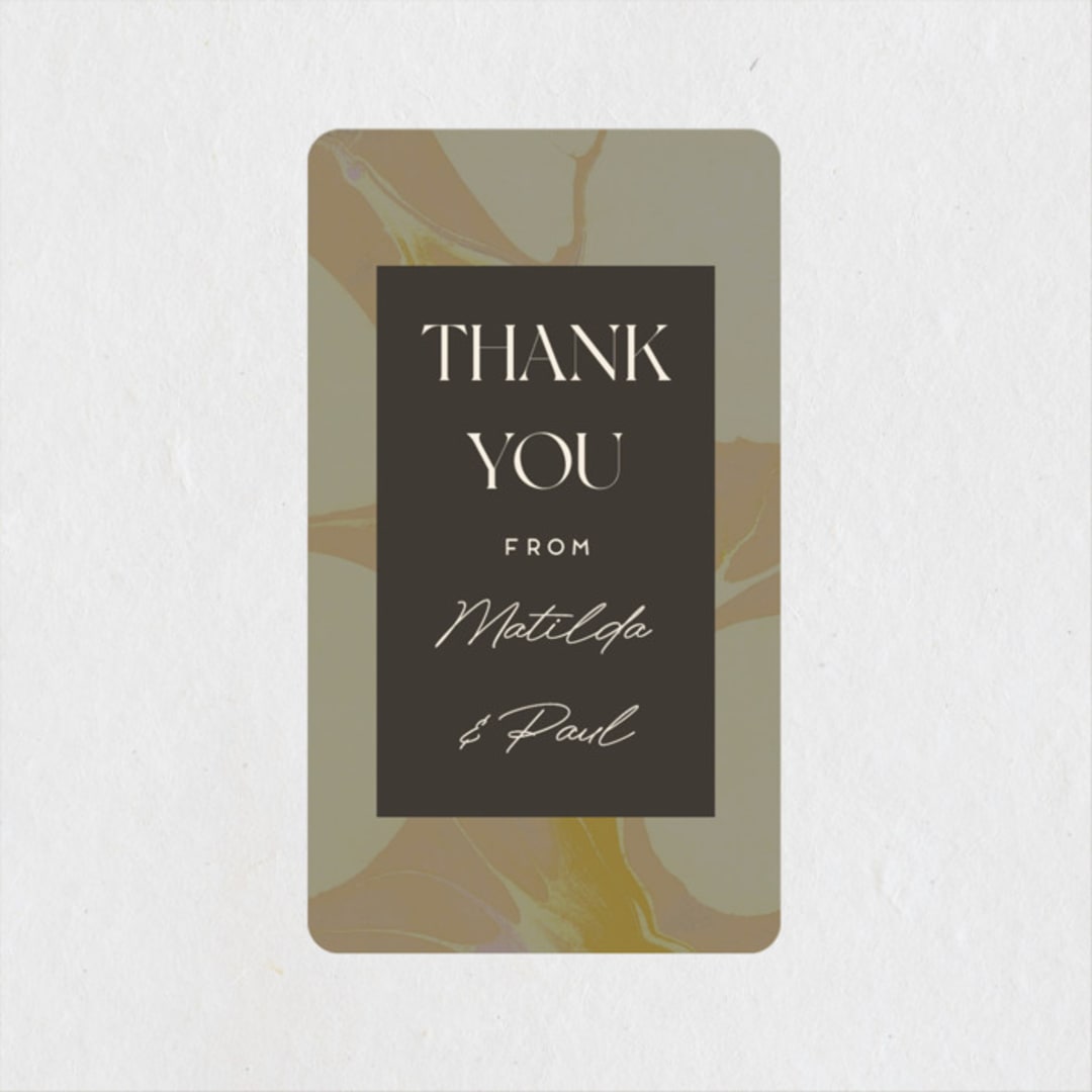 "Champagne" - Engagement Party Favor Stickers in Almond by Morgan Kendall - Front