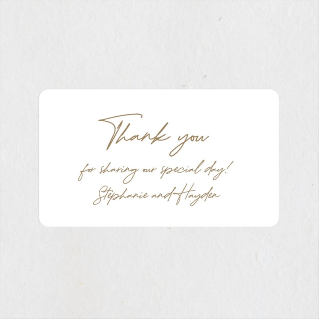 "Gilded Frame" - Engagement Party Favor Stickers in Champagne by Cass Loh - Front