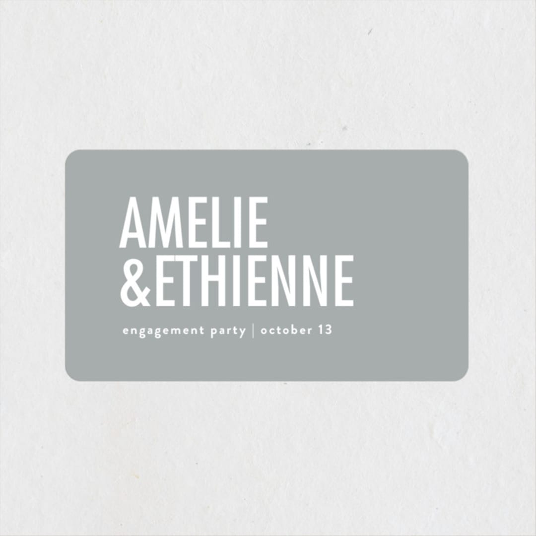 "vasilopita" - Engagement Party Favor Stickers in Opal by chocomocacino - Front