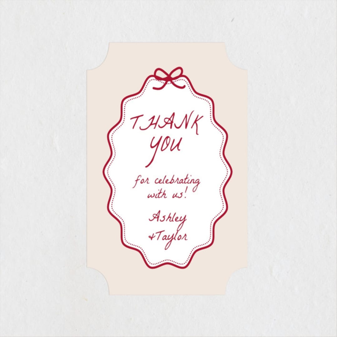 "wavy oval" - Engagement Party Favor Stickers in Wine by Cass Loh - Front