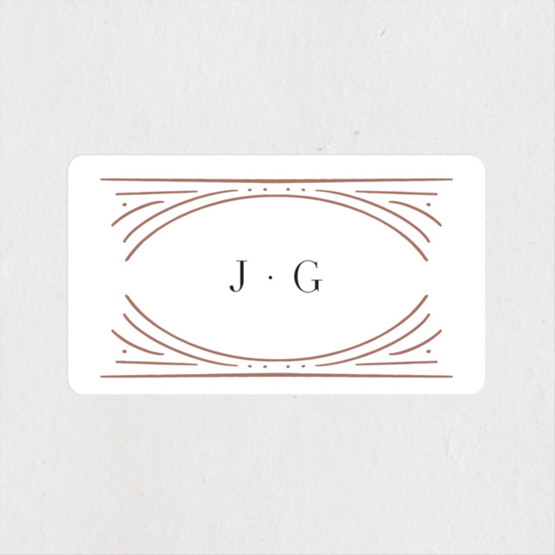 "Glam" - Engagement Party Favor Stickers in Pearl by Summer Winkelman - Front