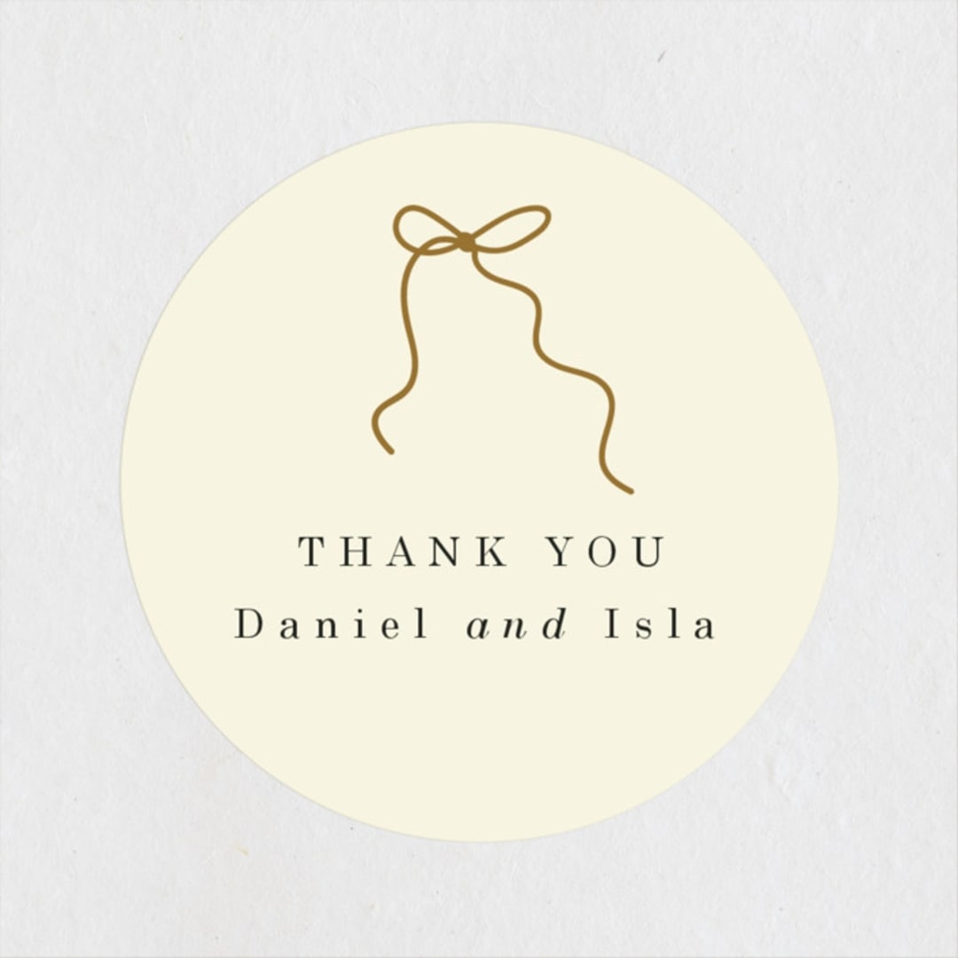"Bows" - Engagement Party Favor Stickers in Cream by Baumbirdy - Front