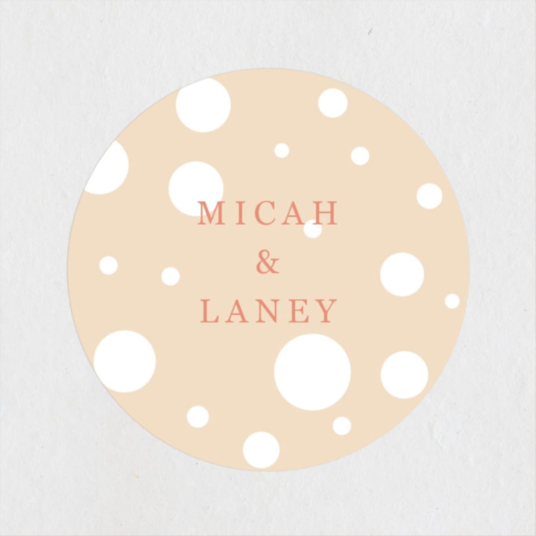 "Flower Cheers" - Engagement Party Favor Stickers in Champagne by Baumbirdy - Front