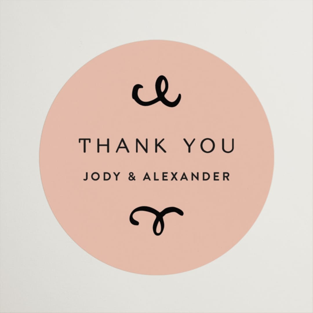 "cheers to a happy couple" - Engagement Party Favor Stickers in Creme by Anastasia Makarova - Front