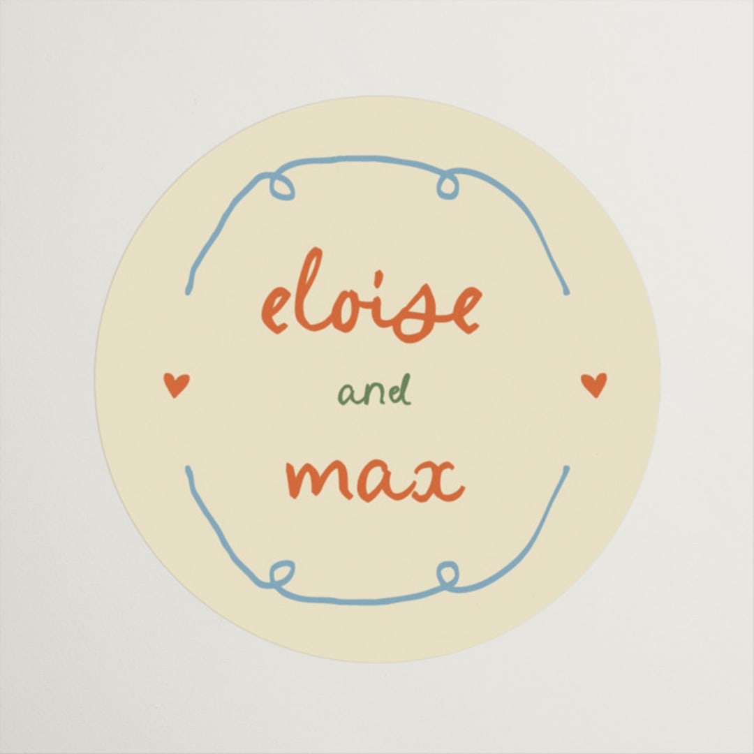 "Cin cin" - Engagement Party Favor Stickers in Verona by Stephanie Heinrich Godbout - Front