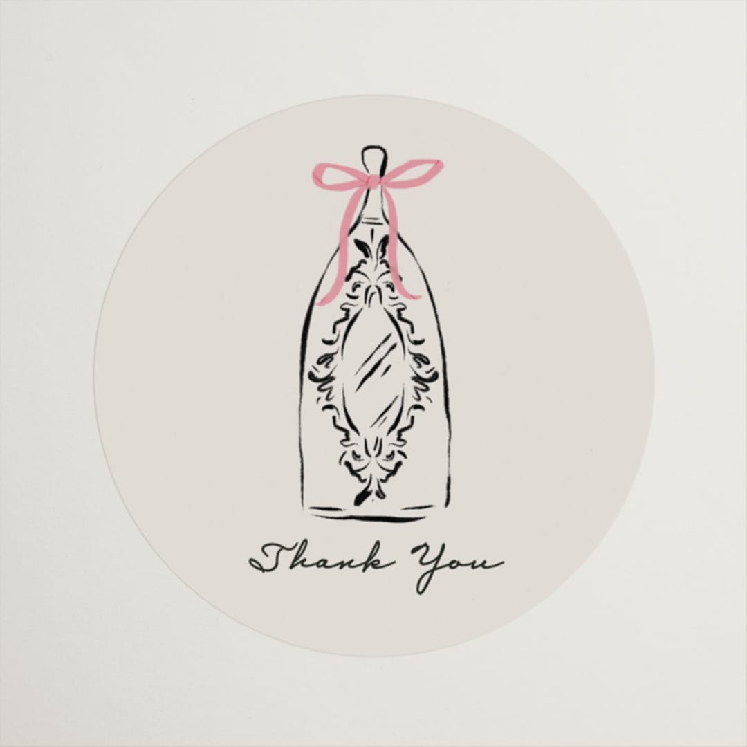 "Sparkling Champagne Tower" - Engagement Party Favor Stickers in Petal by Jackie Crawford - Front