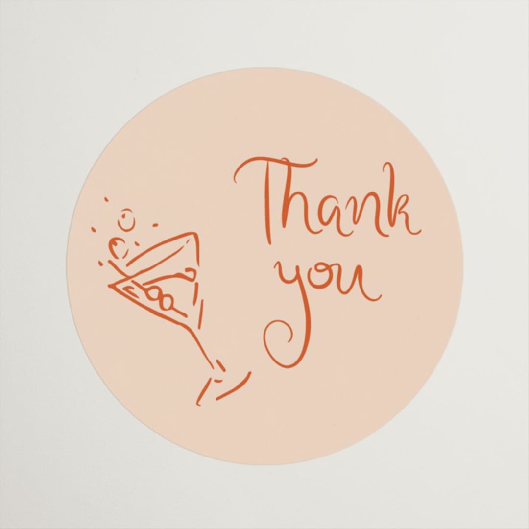 "A 'Tini Bridal Shower" - Engagement Party Favor Stickers in Verona by Cotton and Bow - Front