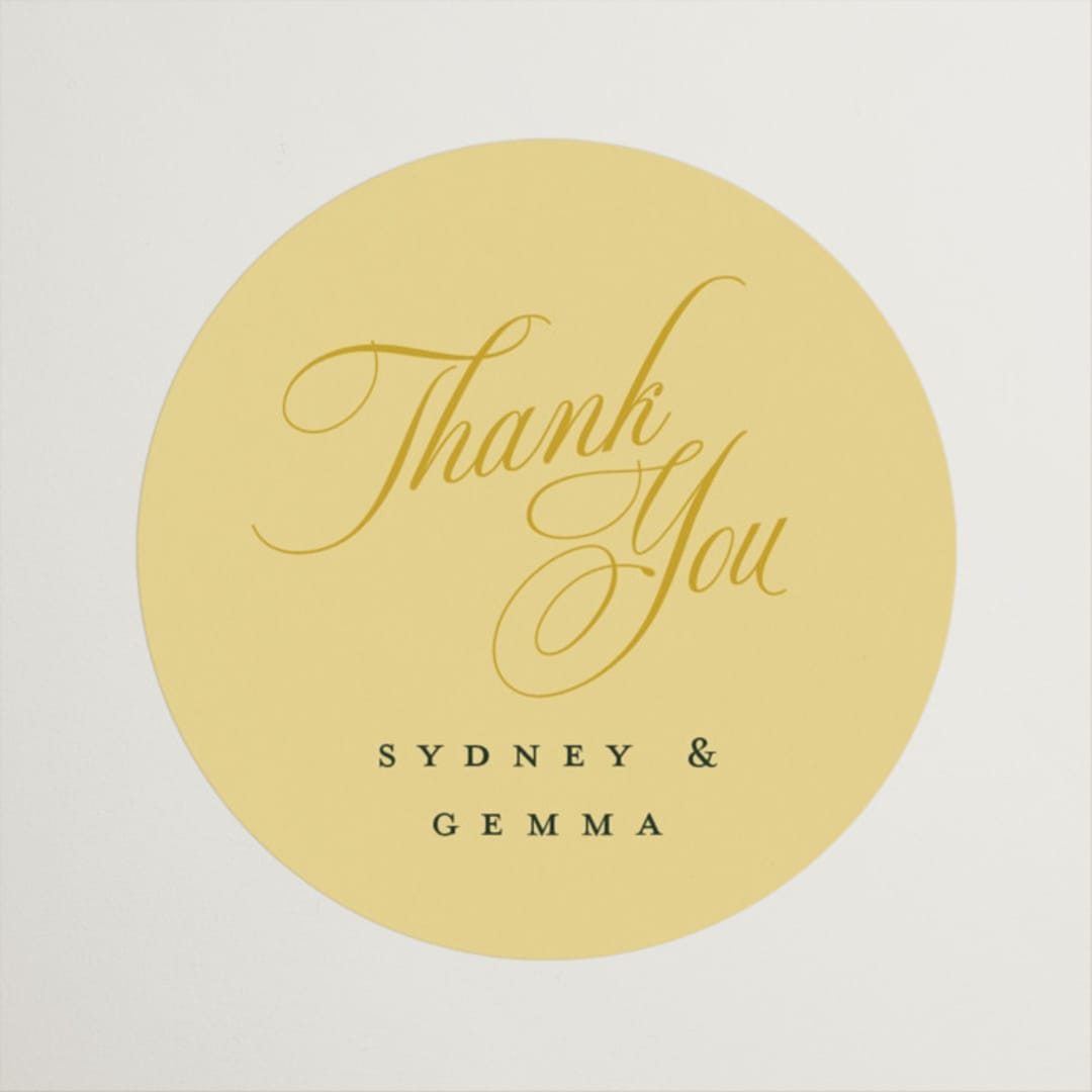 "Bloom" - Engagement Party Favor Stickers in Island Citrus by Morgan Kendall - Front