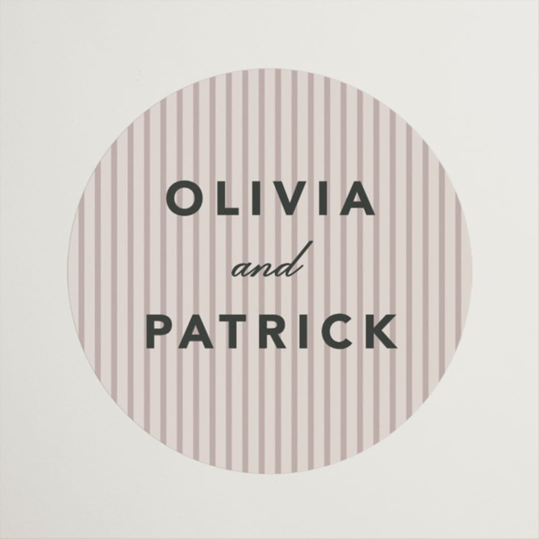 "Natty" - Engagement Party Favor Stickers in Dusty Rose by Creo Study - Front