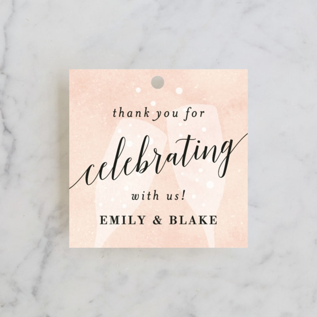 "Sip Sip Hooray" - Wedding Favor Tags in Champagne by Kelly Schmidt - Front