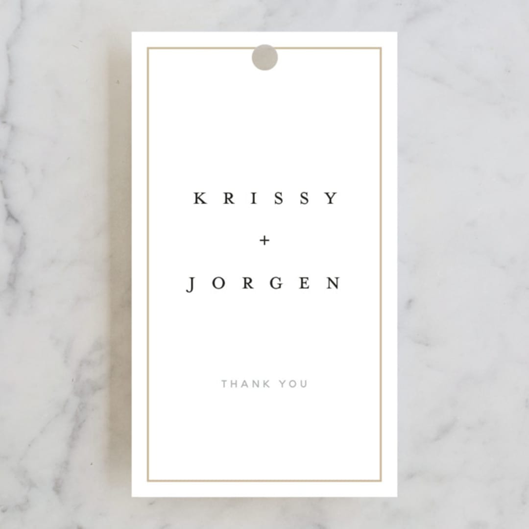 "krista" - Wedding Favor Tags in Salt by Stephanie Hawkes - Front