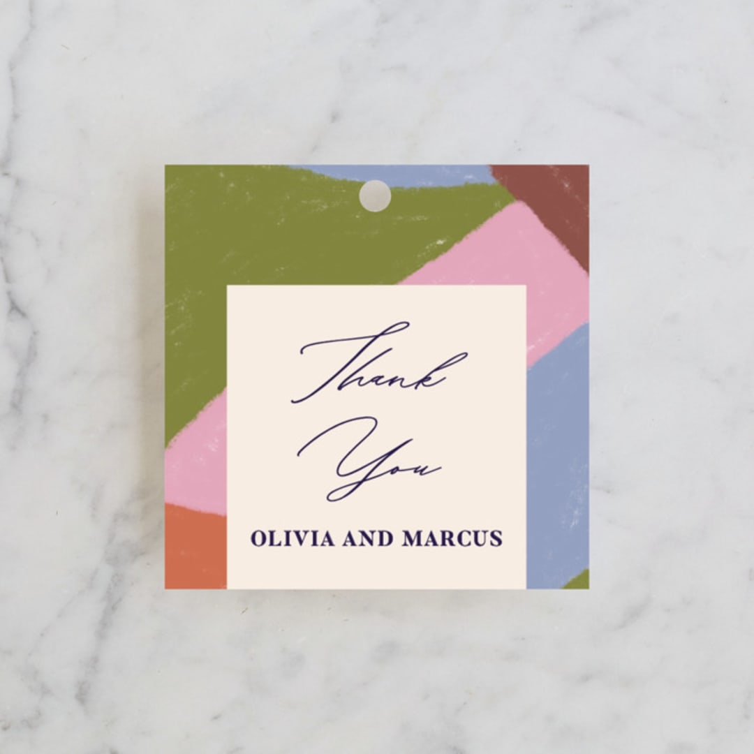"Colorful Moment" - Wedding Favor Tags in Pop by Pati Cascino - Front