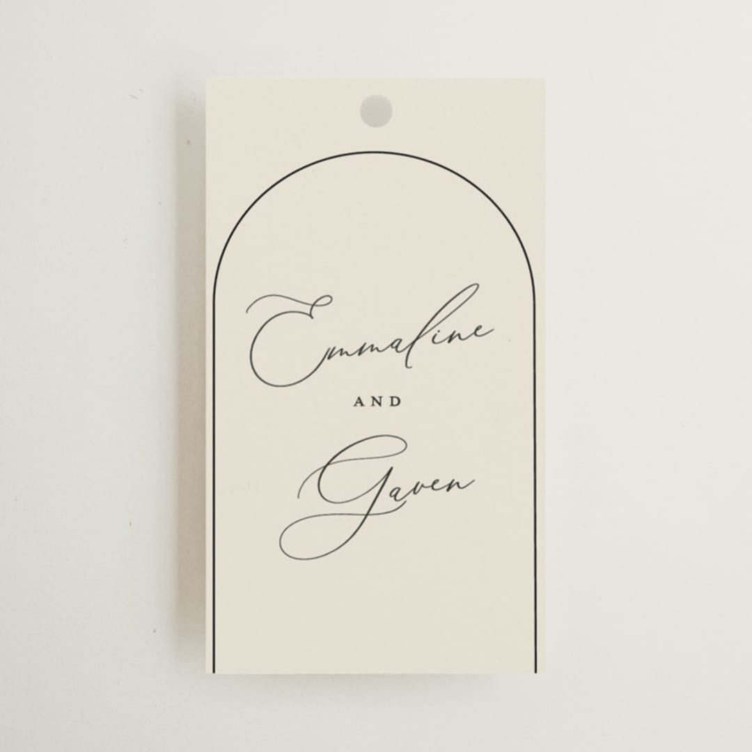 "Golden Ring" - Wedding Favor Tags in Champagne by Nicoletta Savod - Front