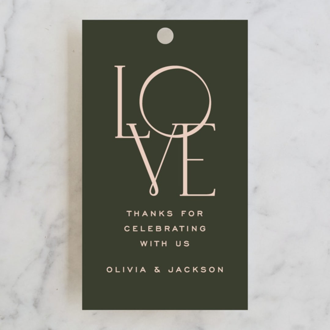 "Entwined" - Wedding Favor Tags in Forest by Owl and Toad - Front