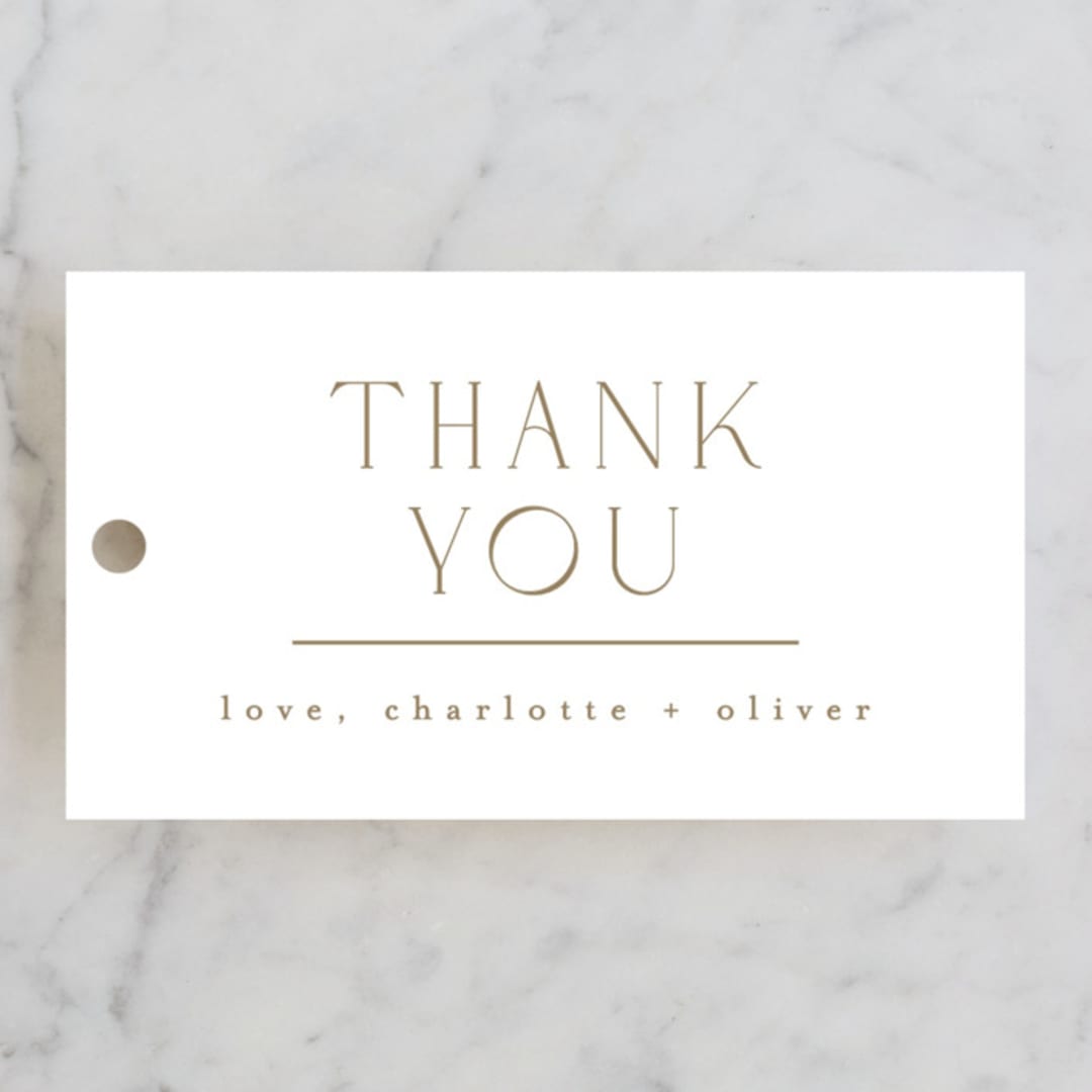 "Poet" - Wedding Favor Tags in Cognac by Kristie Kern - Front