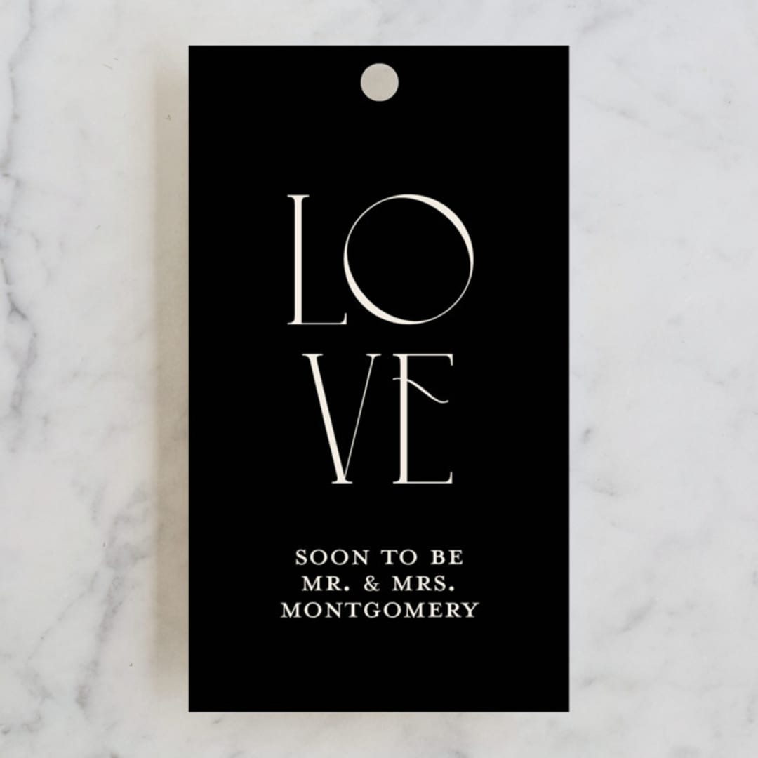 "A Toast" - Wedding Favor Tags in Dune by Christie Garcia - Front