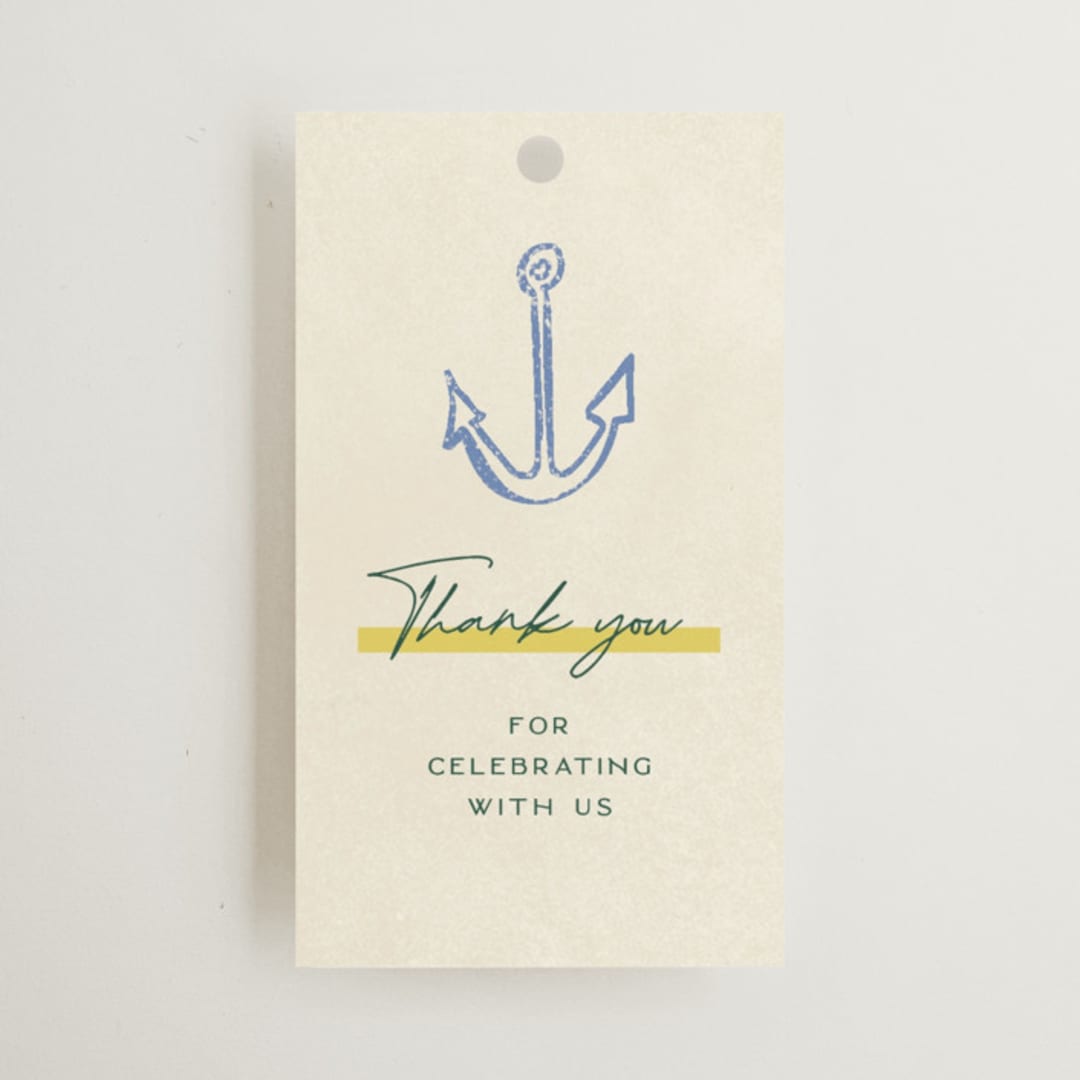 "Coastal Drift" - Wedding Favor Tags in Island Citrus by Pixel and Hank - Front