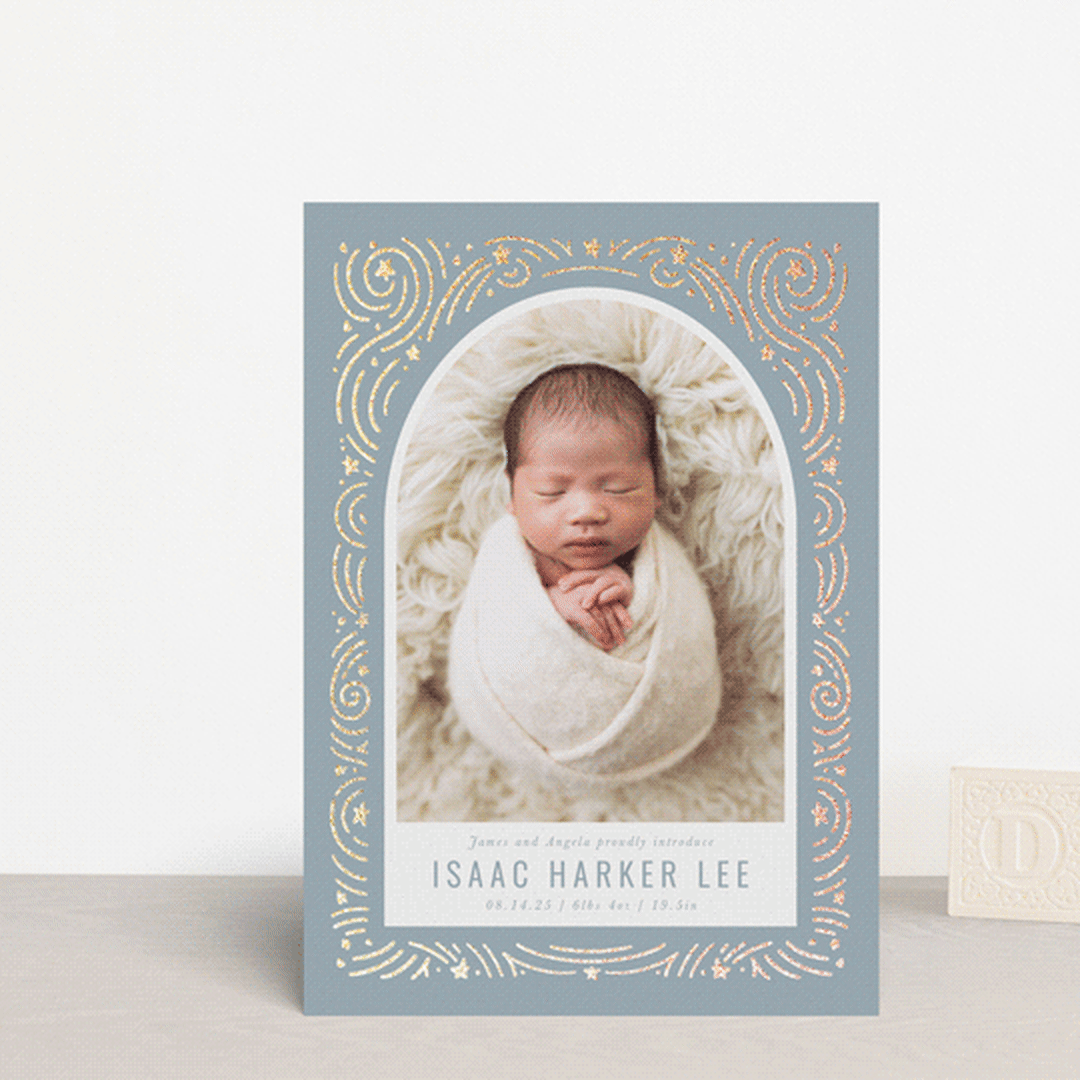 "Star Bright" - Birth Announcements in Slateblue by Meggy Masters - Front