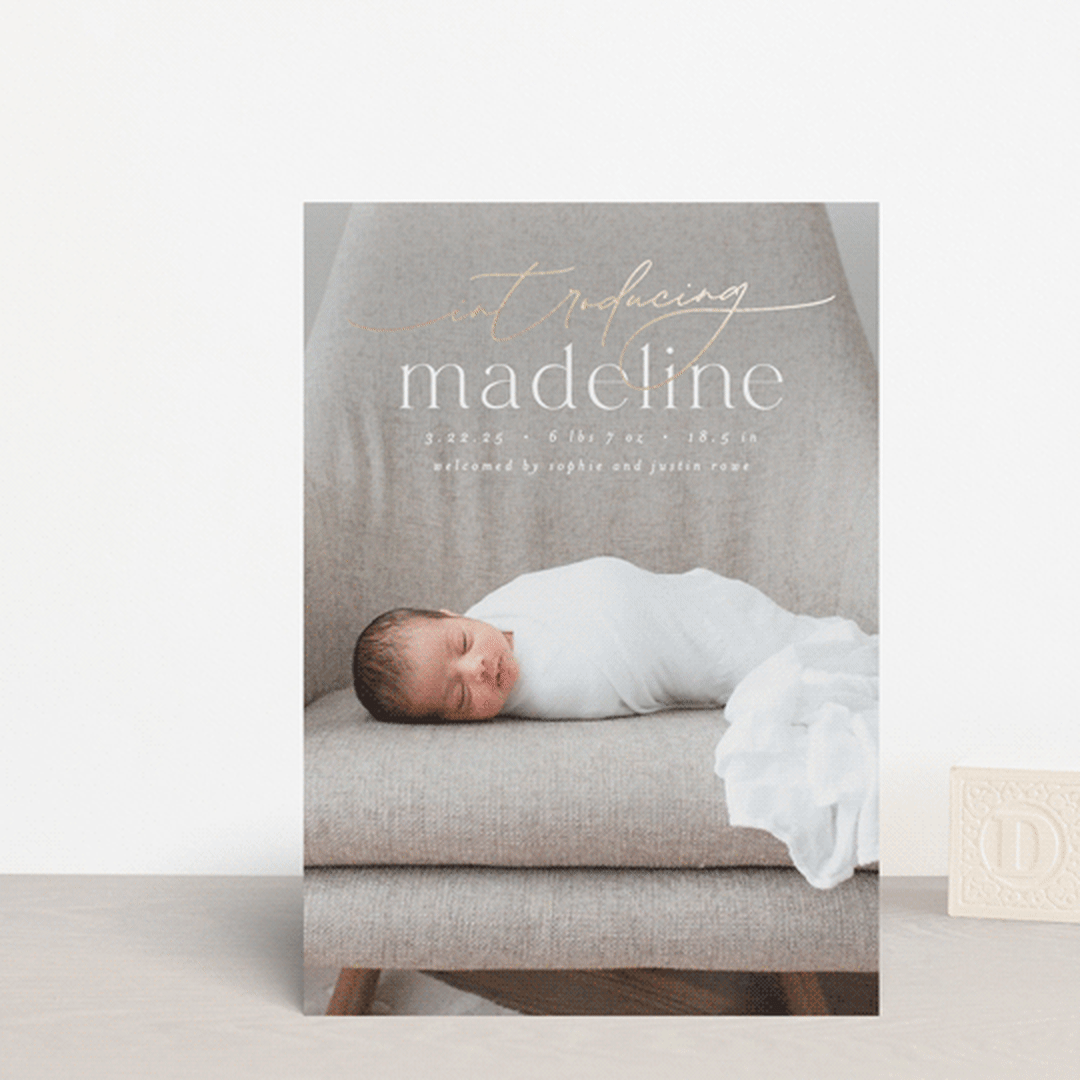 "Mist" - Birth Announcements in Parchment by Everett Paper Goods - Front
