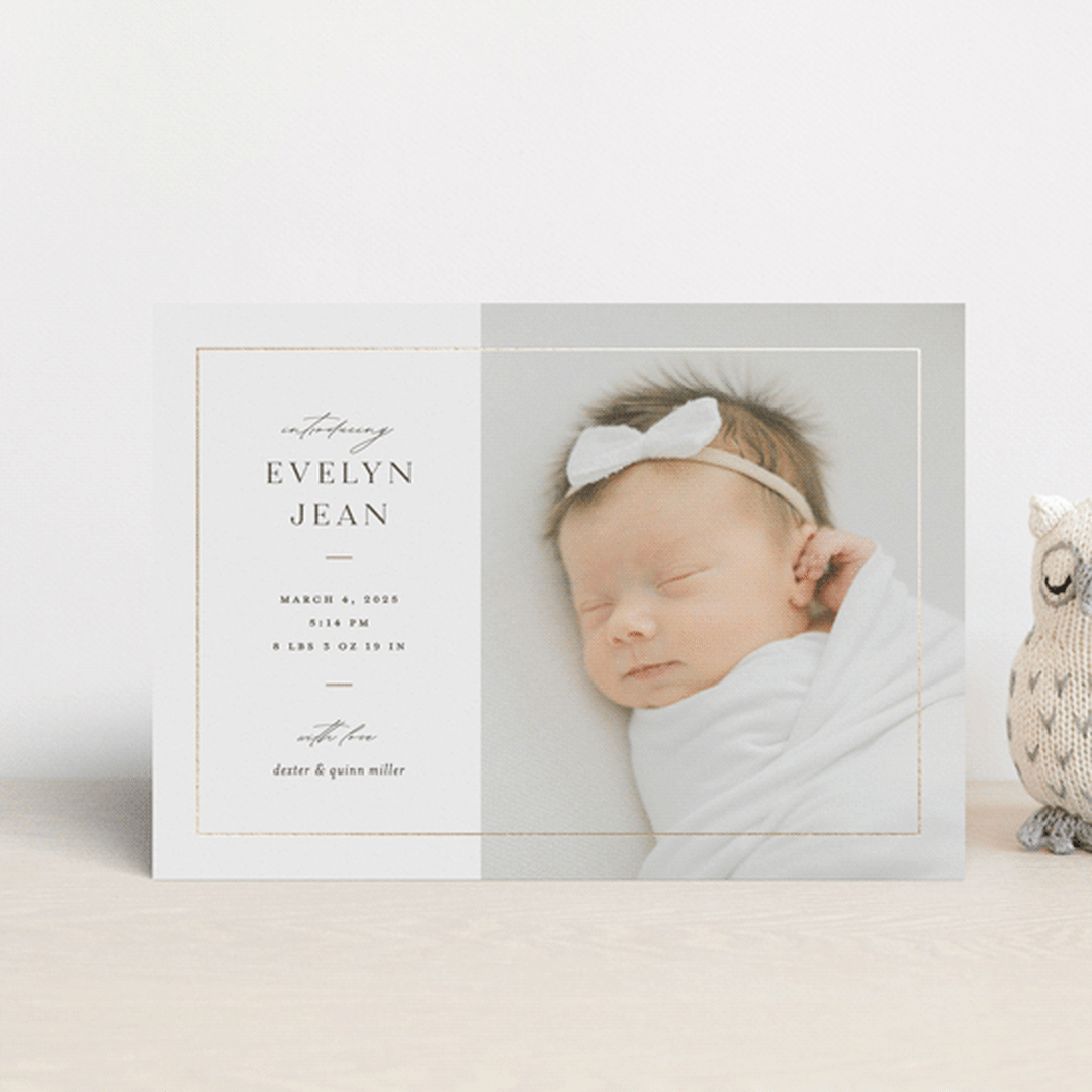 "Sweetheart" - Birth Announcements in Pearl by Pixel and Hank - Front