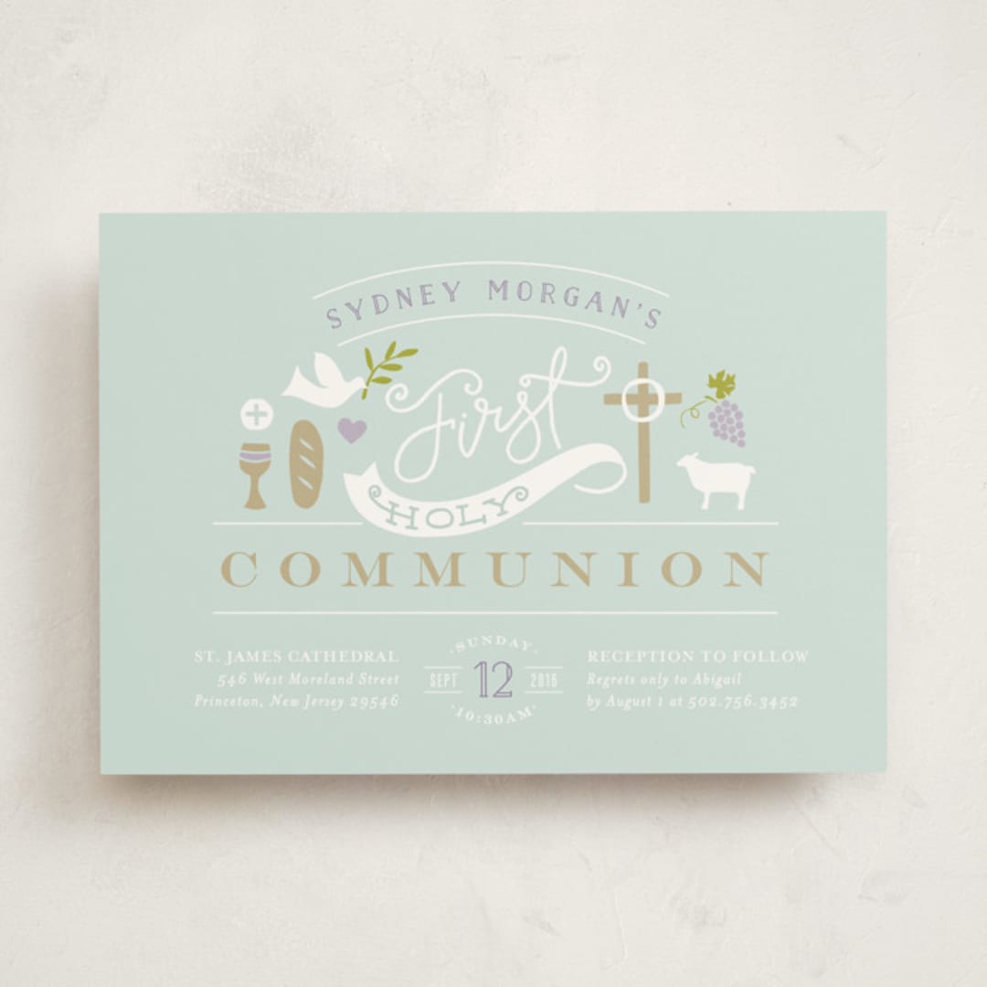 "Icons of Faith" - First Holy Communion Invitations in Clearwater by Jennifer Wick - Front