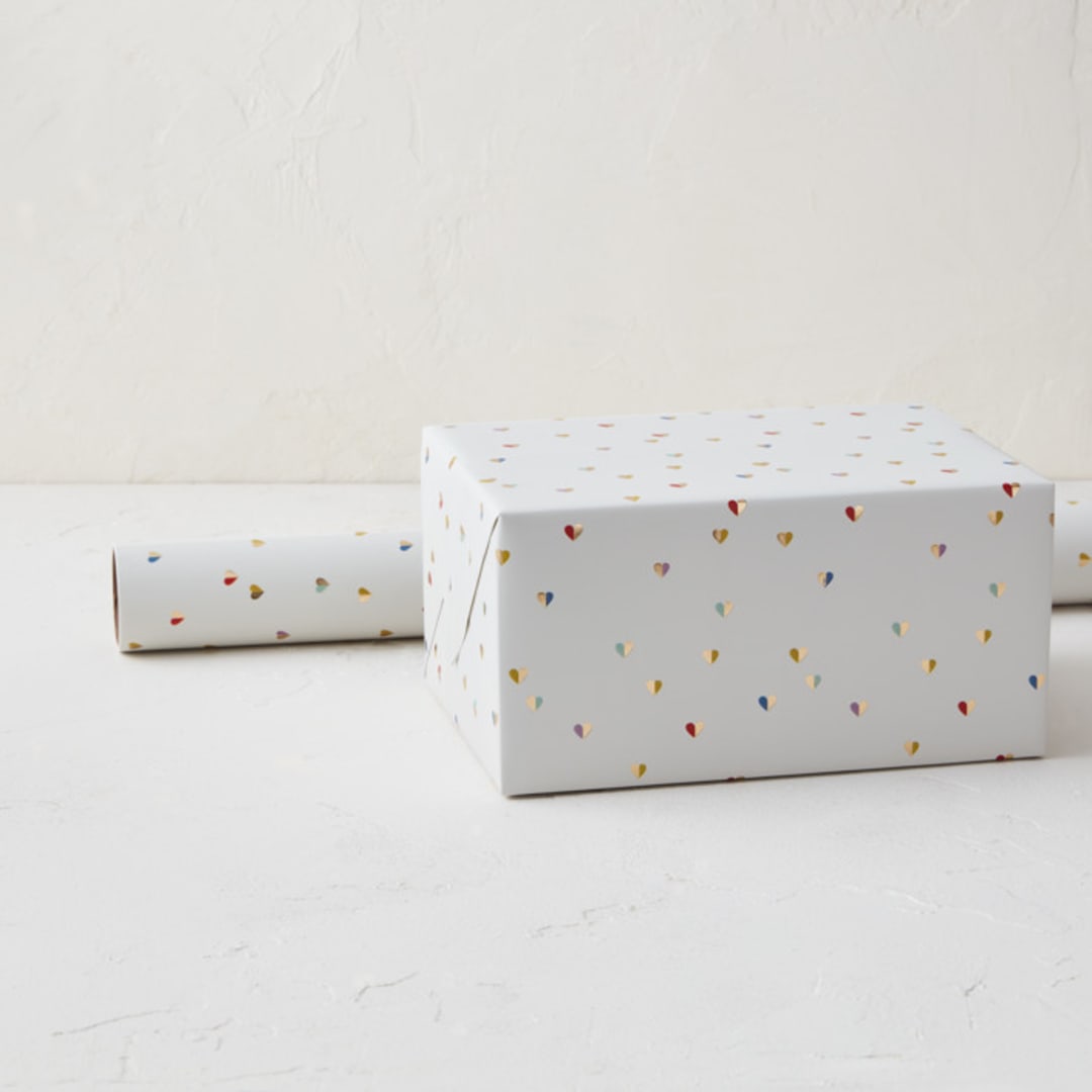 "Tiny Hearts" - Wrapping Paper Roll in Vanilla by Sumak Studio