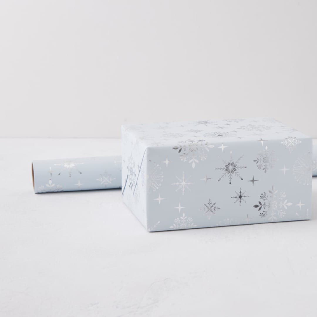 "Festive Snowflakes" - Wrapping Paper Roll in Frozen by Sara Cooper