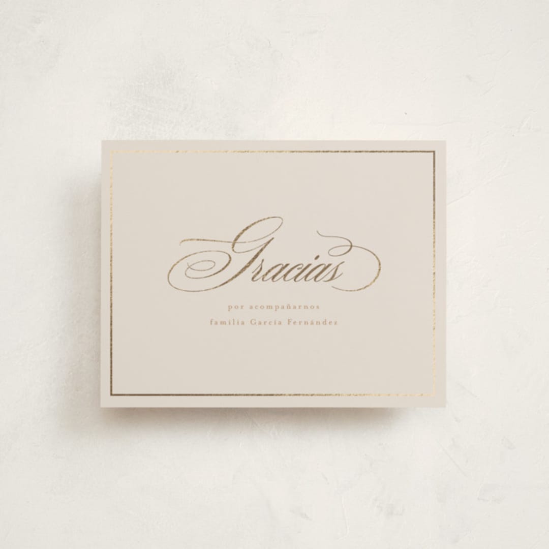 "Gilded" - Flat Foil-Pressed Graduation Thank You Cards in Cream by Tamara Hilje - Front