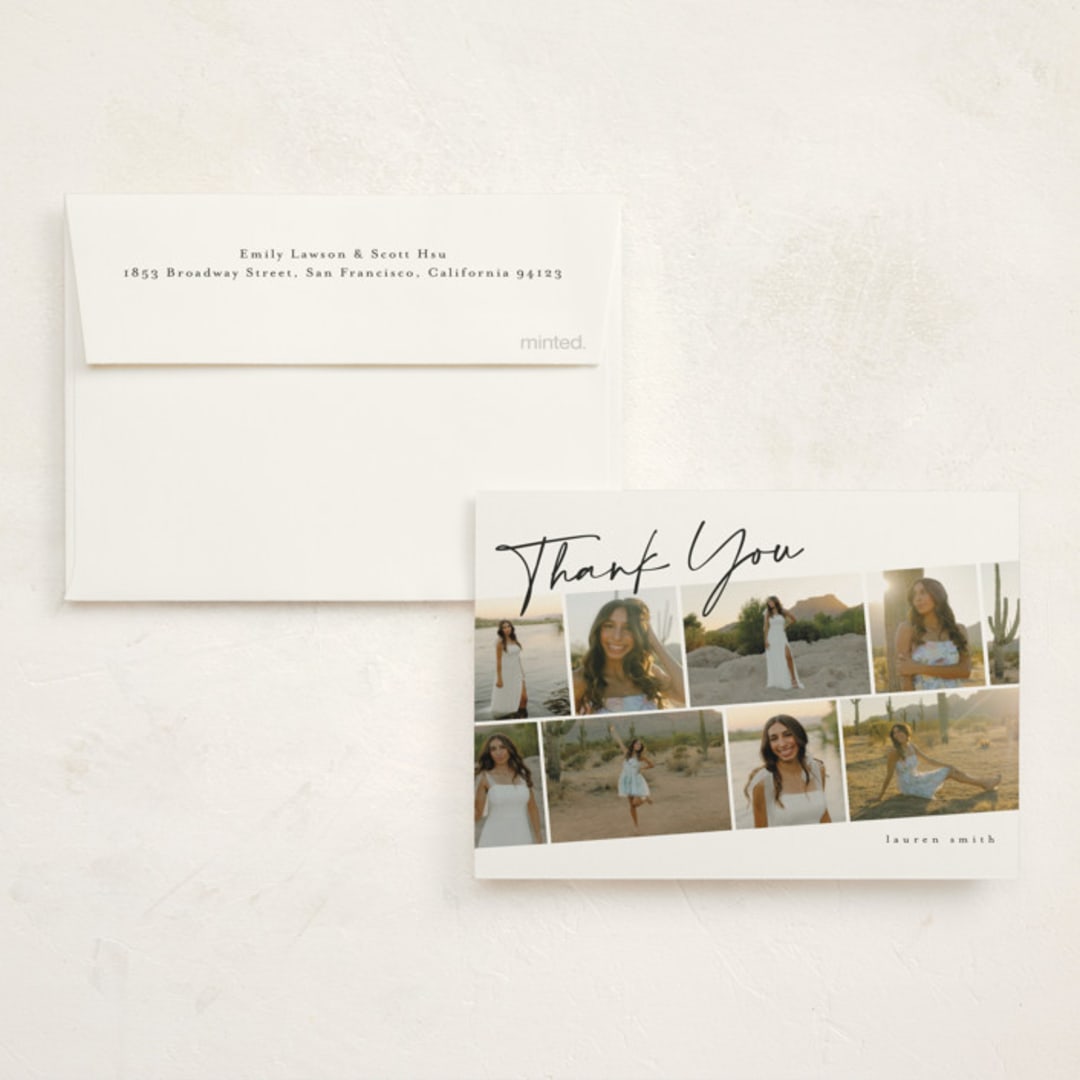 "Highlights" - Flat Graduation Thank You Cards in Snow by Iveta Angelova - Front