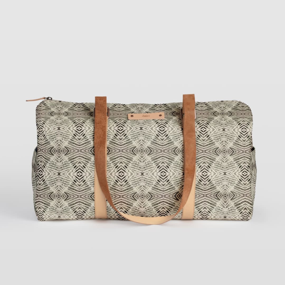 "zigzag" - Fillmore Duffle in Mocha by Miranda Mol - Fillmore Duffle