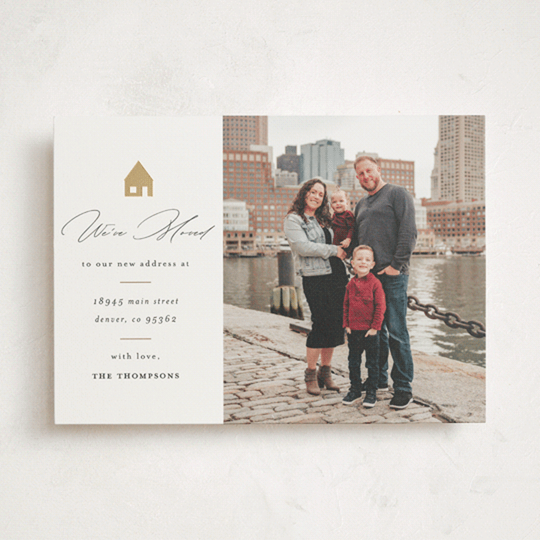 "New Year House" - Foil-Pressed Moving Announcements in Mud by Ashlee Townsend - Front