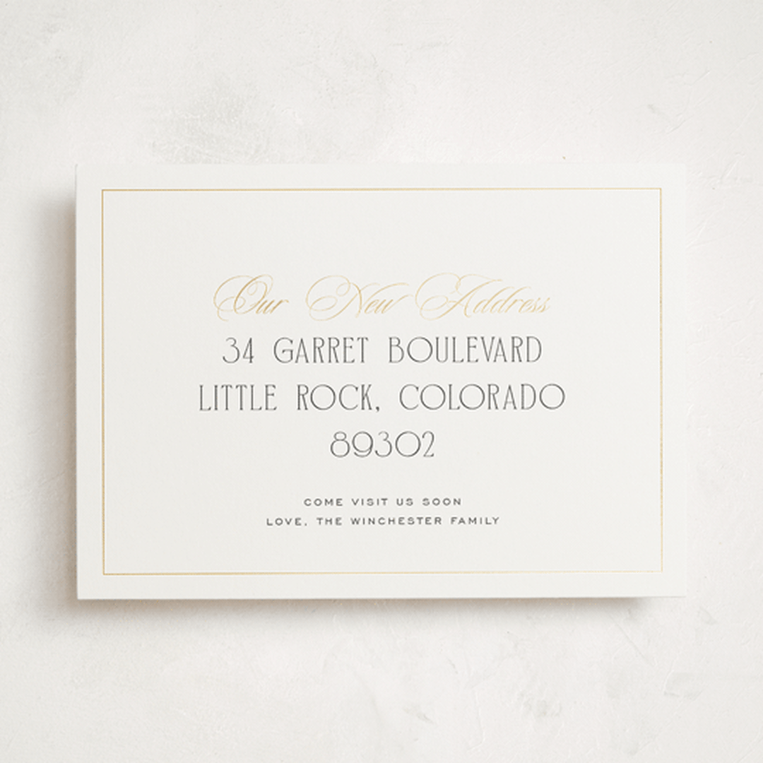 "adagio" - Foil-Pressed Moving Announcements in Diamond by chocomocacino - Front