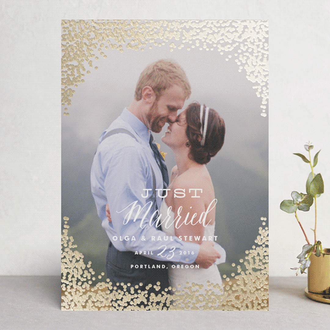 "Gold Rush" - Wedding Announcements in Gold by Annie Clark - Front