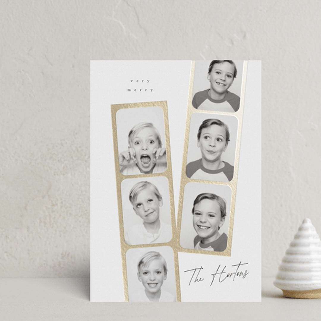 "Snapshots" - Holiday Cards in Snowfall by Leah Bisch - Front