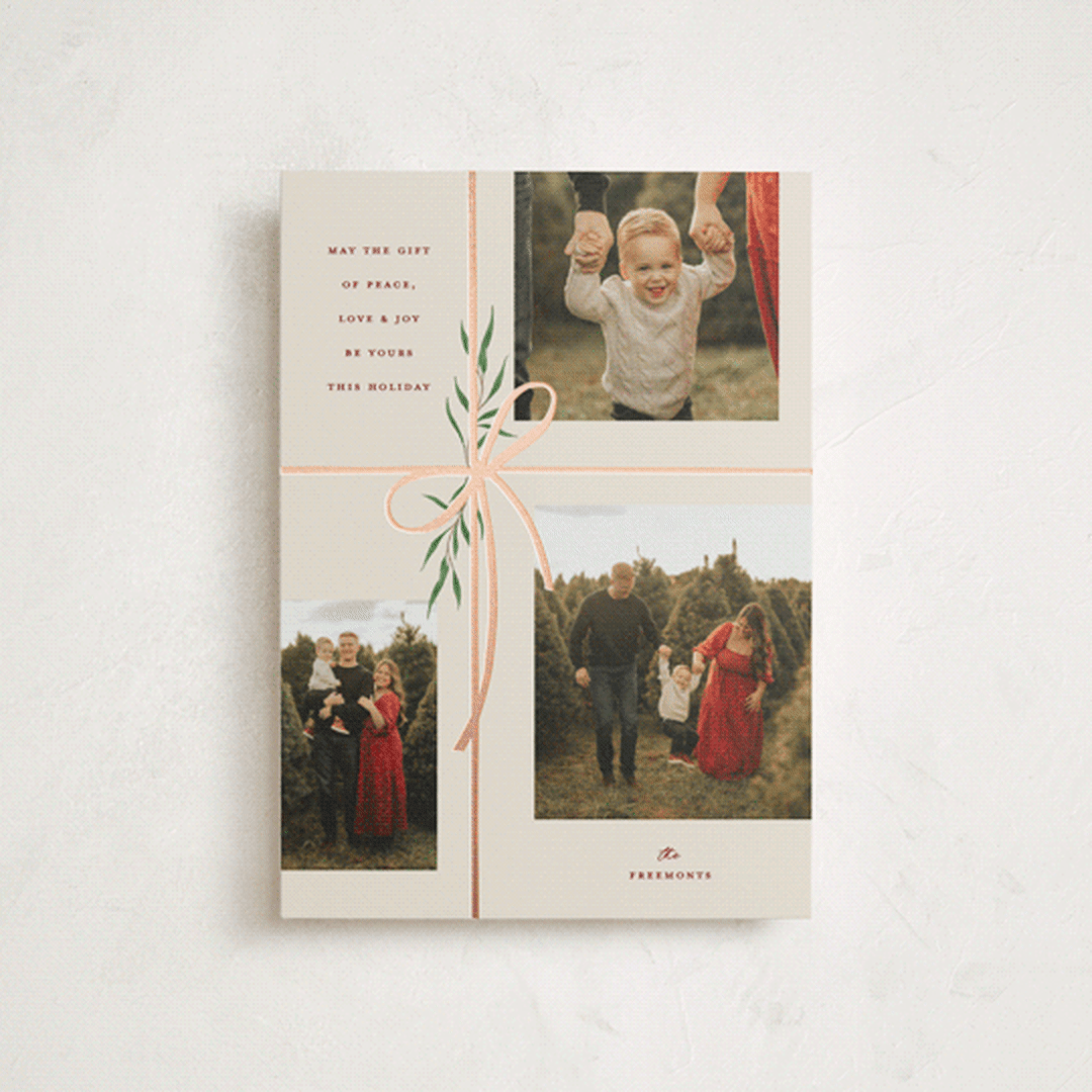 "Holiday gifts" - Holiday Cards in Burgundy by Susan Zinader - Front