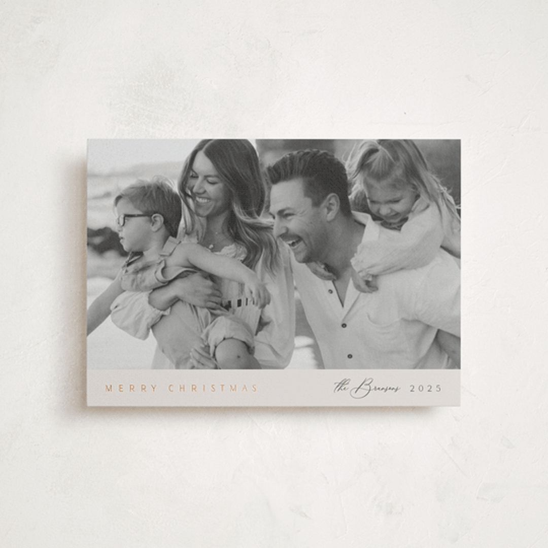 "Minimal Edge" - Holiday Cards in Smoke by Nicole Walsh - Front