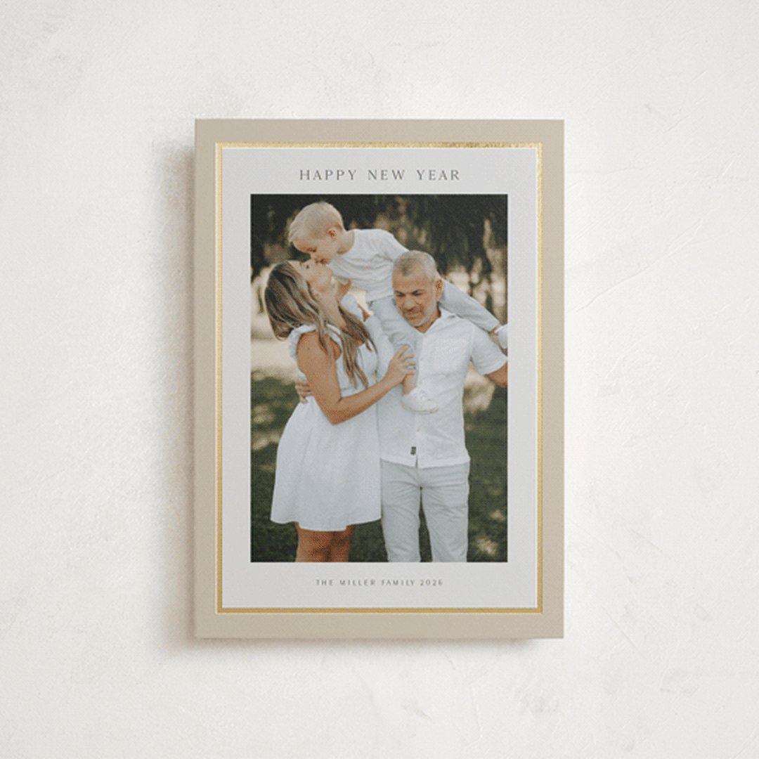 "Foil Frame" - Holiday Cards in Crepe by Nicole Walsh - Front