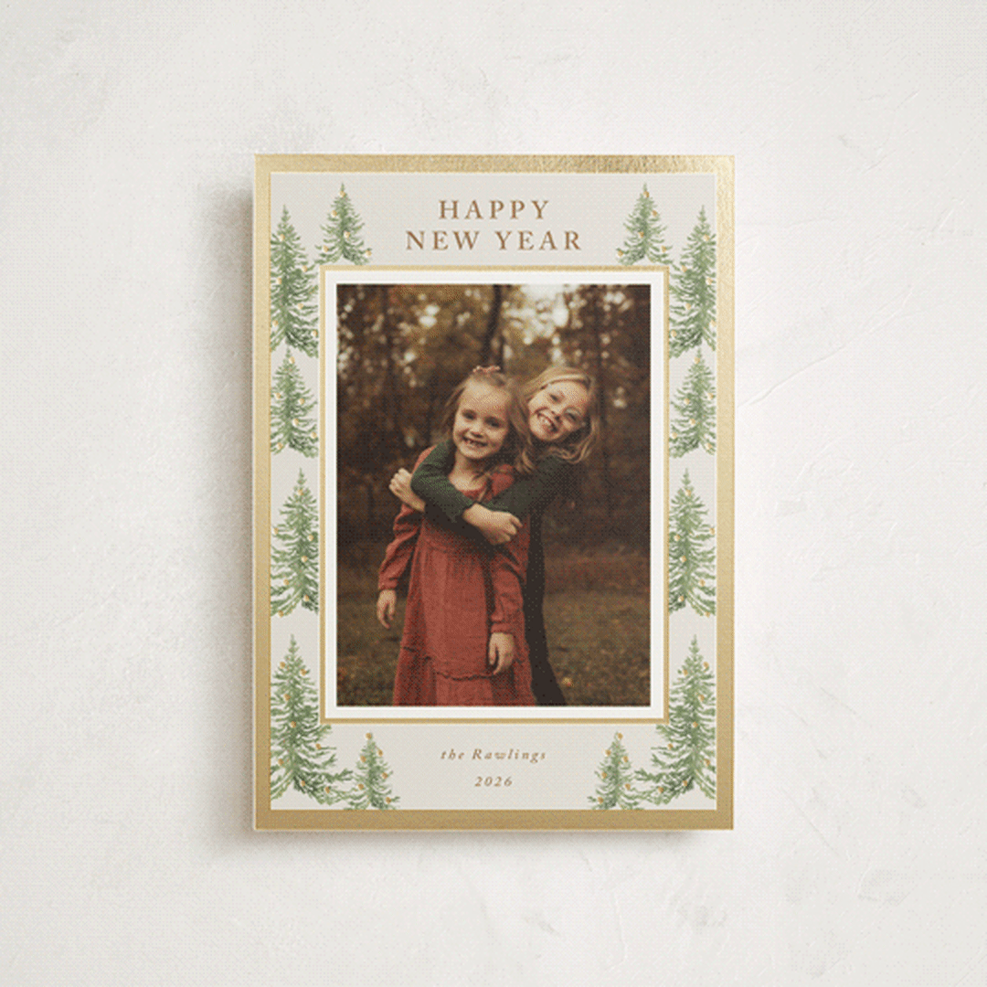 "Winter Trees" - Holiday Cards in Toffee by Petra Kern - Front