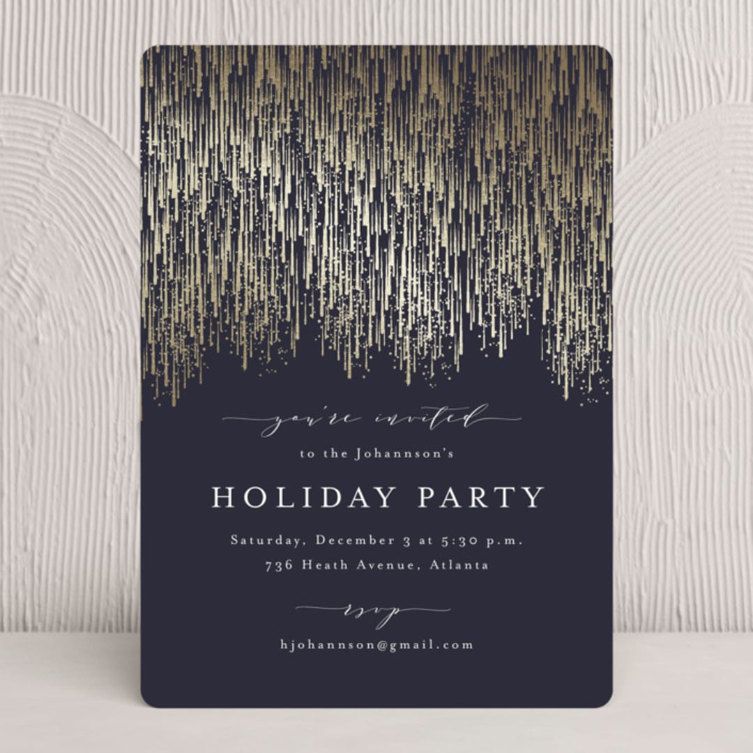 "Swank Soirée" - Party Invitations in Midnight by Kristie Kern - Front