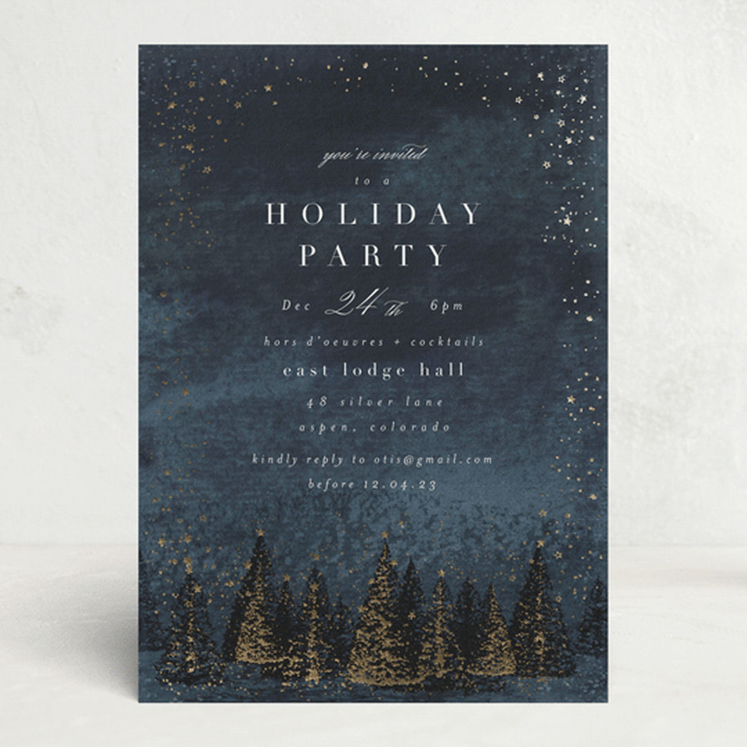 "Frosted Wonderland" - Party Invitations in Night by AK Graphics - Front