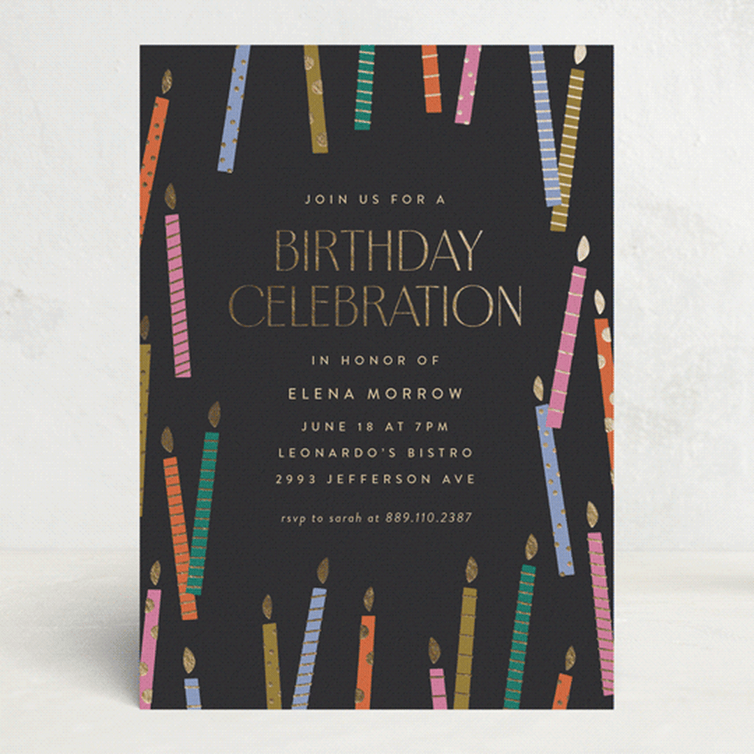 "scattered candles" - Party Invitations in Midnight by Ellen Schlegelmilch - Front