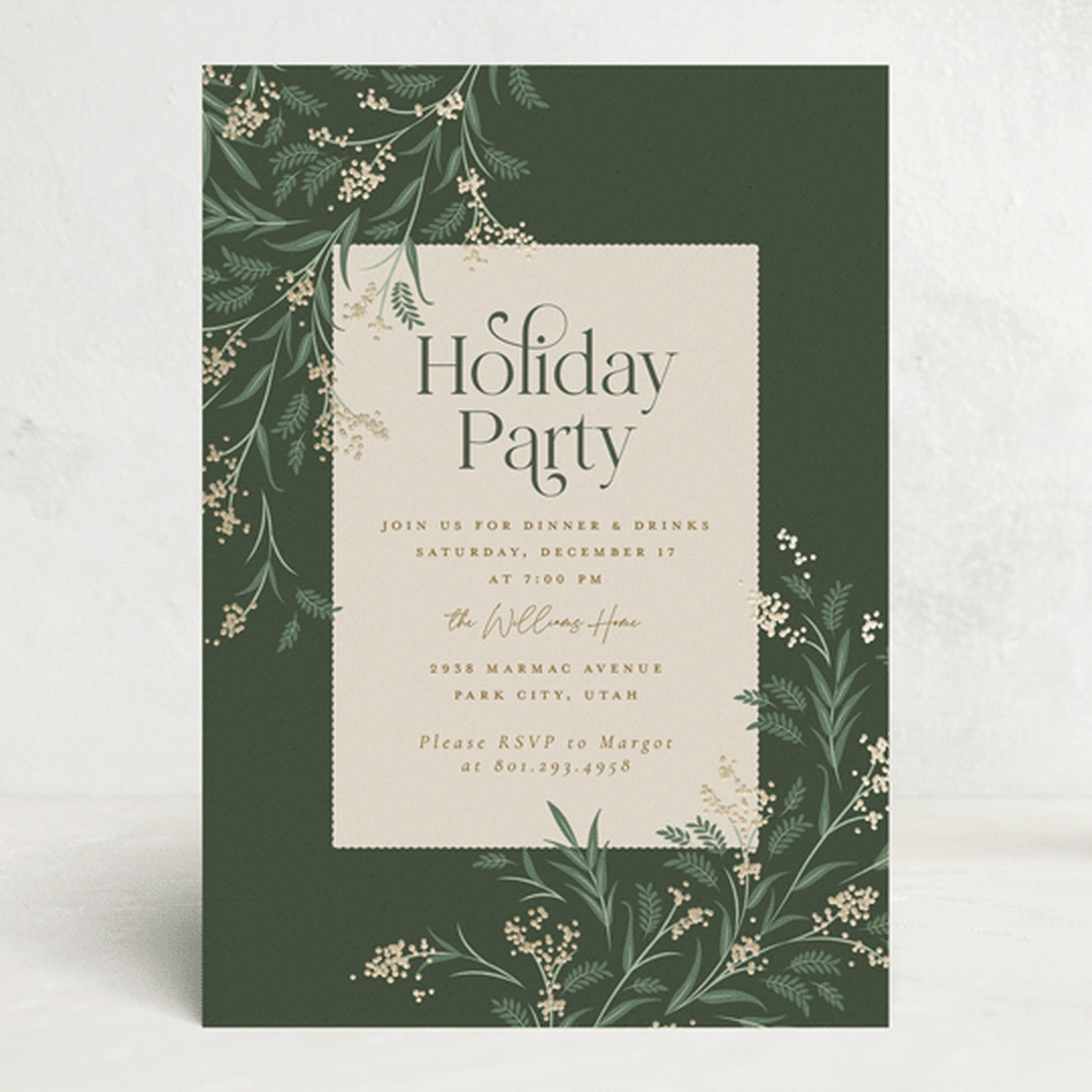 "Draped Garland" - Party Invitations in Pine by Robert and Stella - Front