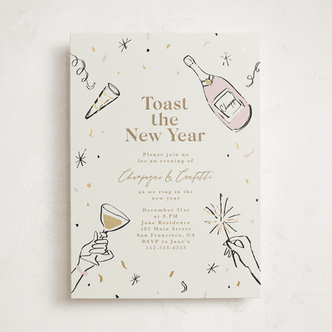 Champagne and confetti
