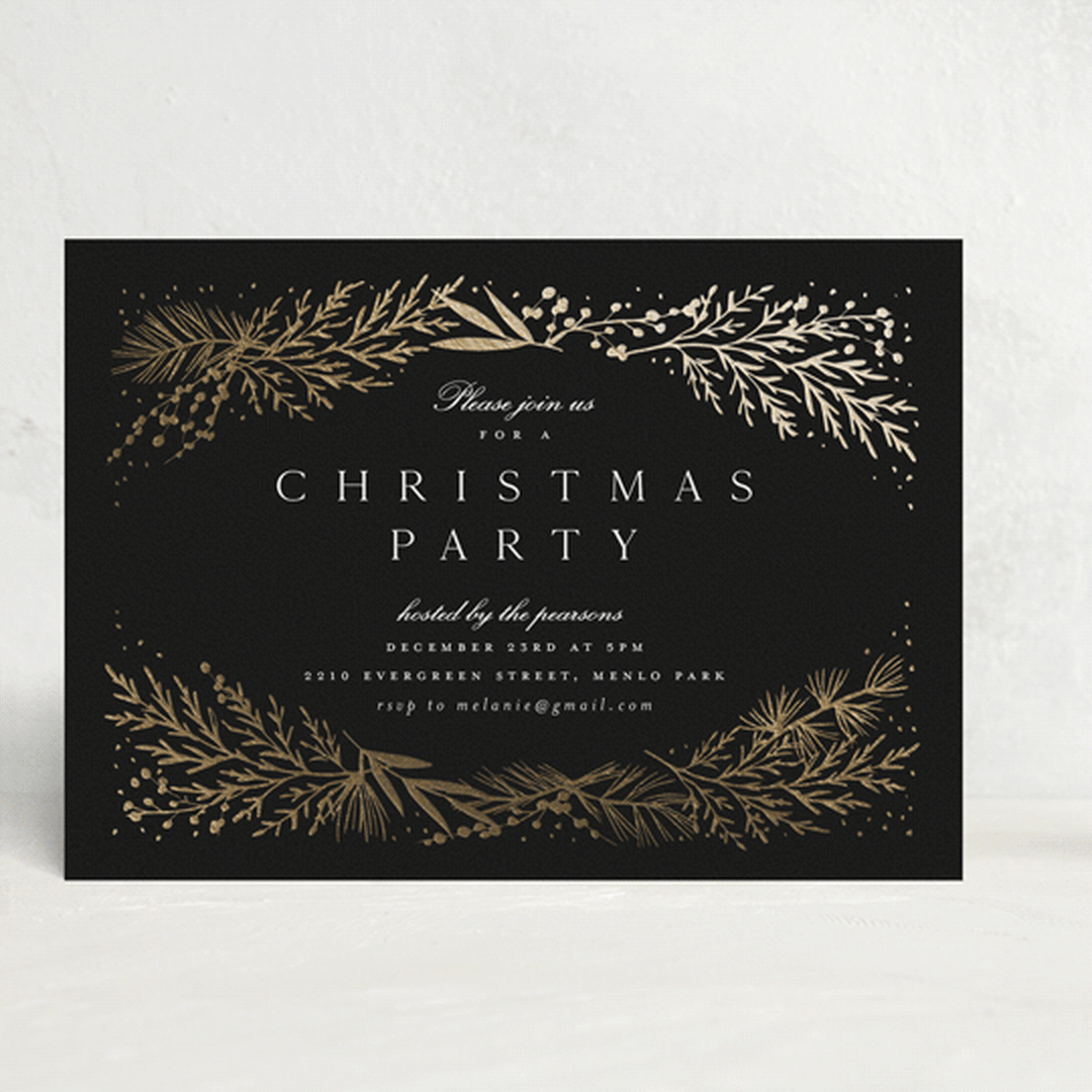 "Spread Cedars" - Party Invitations in Midnight by Amy Kross - Front