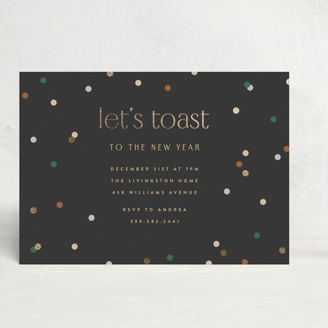 "let's toast" - Party Invitations in Midnight by Ellen Schlegelmilch - Front
