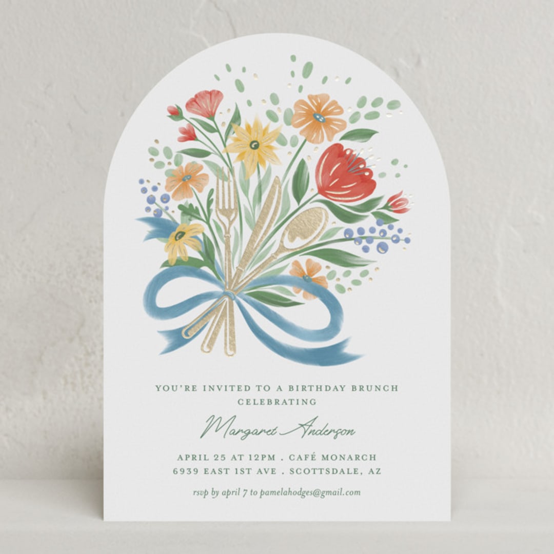 "Brunch Bouquet" - Party Invitations in Bouquet by Paper Sun Studio - Front