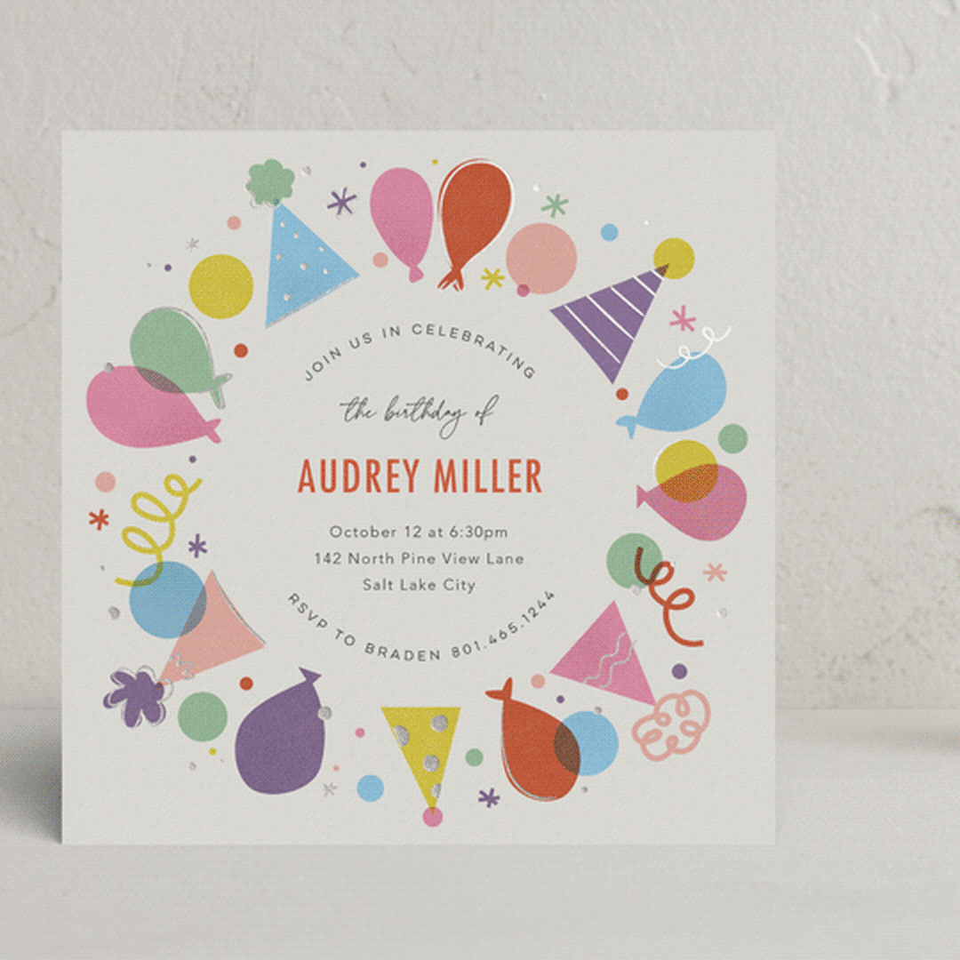 "Party Ring" - Party Invitations in Candy by Stephanie Hawkes - Front