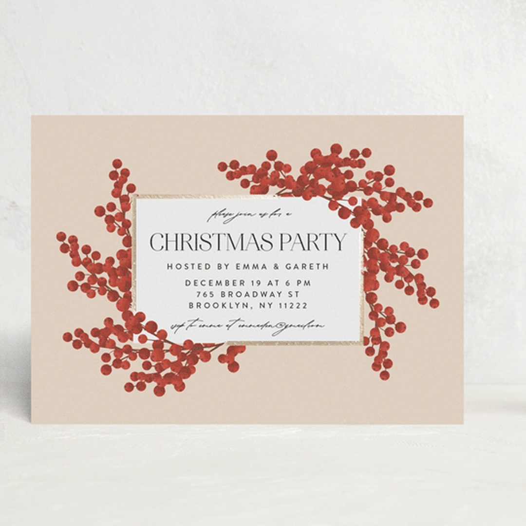 "Berry Party" - Party Invitations in Blush by Iveta Angelova - Front