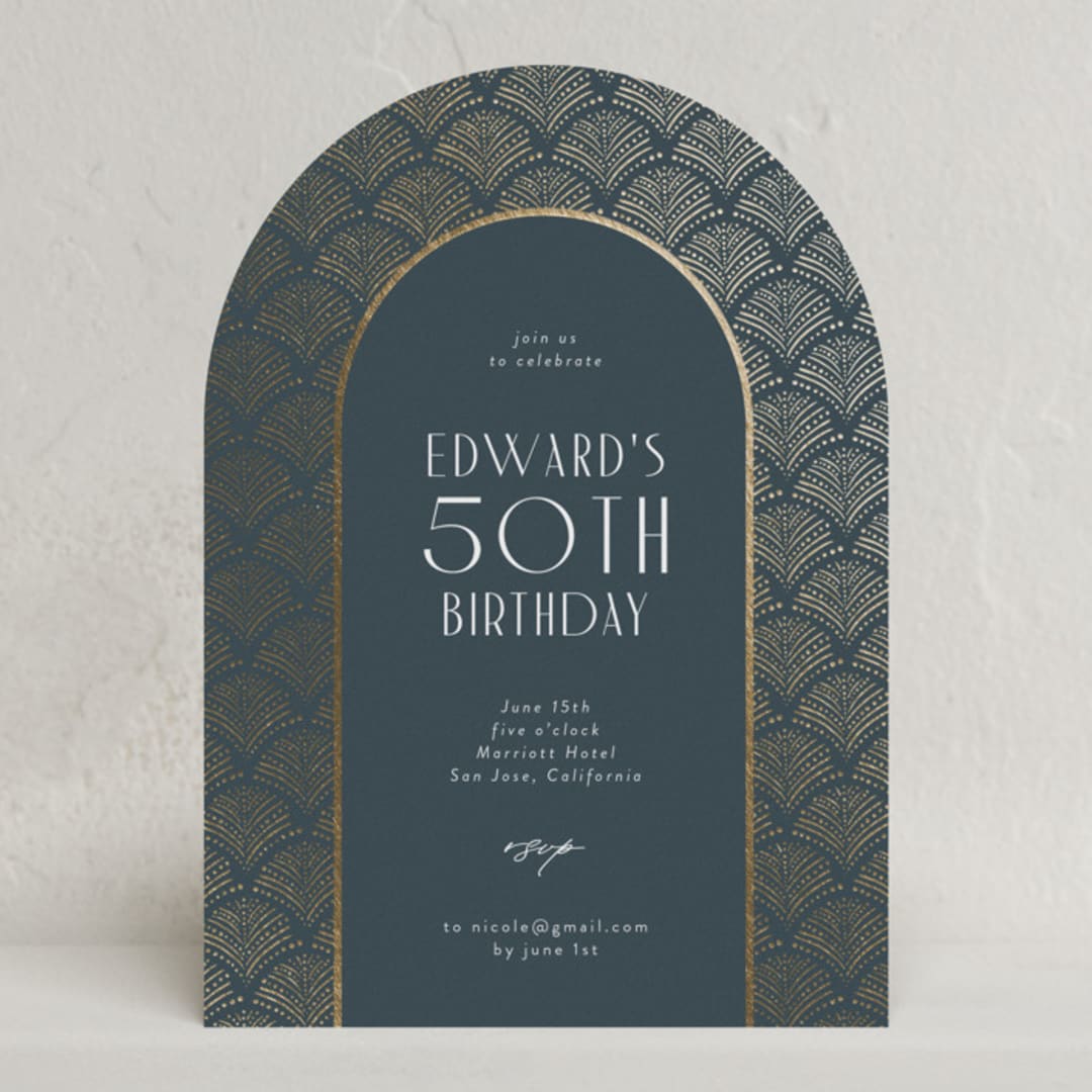 "Vitrola" - Party Invitations in Teal by Tamara Hilje - Front